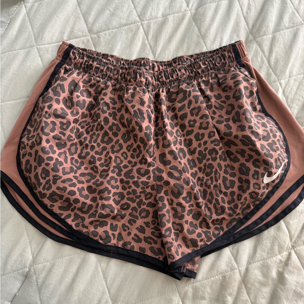 Nike Women's Athletic Shorts - Brown Leopard Print